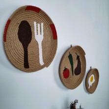 My Work Shop 3'lü Mutfak Için  Duvar Tabağı, Afrikan  Duvar Tabak Seti