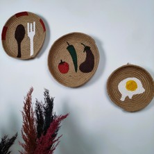 My Work Shop 3'lü Mutfak Için  Duvar Tabağı, Afrikan  Duvar Tabak Seti