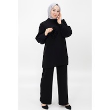 By Coolest Butik 24087 Jessıca Kumaş Kolları Piliseli ve Broşlu Ikili Takım