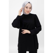 By Coolest Butik 24087 Jessıca Kumaş Kolları Piliseli ve Broşlu Ikili Takım