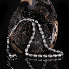 Tesbih Sepetim Tamamı 925 Ayar Gümüş Arpa Kesim Fizyon Model Tesbih