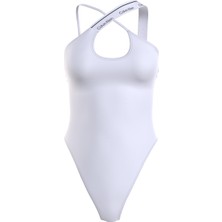 Calvin Klein Beyaz Kadın Mayo Halter One Pıece KW0KW02423YCD
