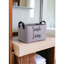 Prendi Home Gri Dolap Içi Çamaşır Çocuk Odası Oyuncak Düzenleyici Katlanır, Saklama Sepeti Organizer 15 x 25 x 18  cm