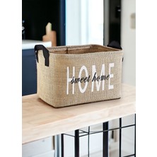 Prendi Home Jüt Dolap Içi Çamaşır Çocuk Odası Oyuncak Düzenleyici Katlanır Saklama Sepeti Organizer 30 x 22 x 18