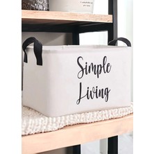 Prendi Home Beyaz Dolap Içi Çamaşır Çocuk Odası Oyuncak Düzenleyici Katlanır Saklama Sepeti Organizer 30 x 22 x 18  cm