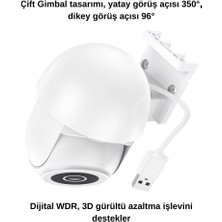 Coofbe Full Hd 2304*1296 Çift Yönlü Hoparlör Renkli Gece Görüşlü Akıllı Kamera Cctv Güvenlik Kamerası