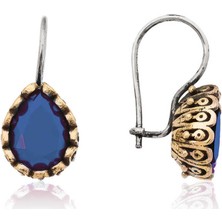 Mevafa Gümüş Mavi Damla Otantik Kadın Küpe