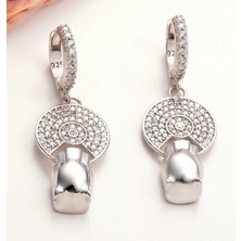 Mevafa ​Gümüş Sallantılı Kaplan Figürlü Kadın Küpe