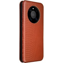 Manyi Mall Kart Tutucu Kickstand ile Huawei Mate 40 Manyetik Karbon Fiber Için Kılıf (Yurt Dışından)