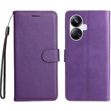 Manyi Mall Kart Yuvası ile Realme 10 Pro Artı 5g Klasik Düz Renk Için Flip Case (Yurt Dışından)