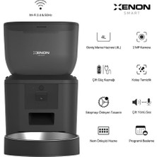 Xenon Smart Akıllı Kedi Köpek Mama Kabı, Otomatik, FHD Gece Görüş Kameralı, Wi-Fi ile Uzaktan Kontrol, Sesli İletişim, Paslanmaz Çelik Kase