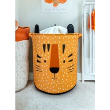 Prendi Home Tiger Tasarımlı Turuncu Bebek Çocuk Odası Düzenleyici Saklama Kutusu Oyuncak Kirli Sepeti 37X40