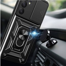 Fibaks Samsung Galaxy A35 Kılıf Kamera Korumalı Sürgülü Yüzüklü Armor Military Tank Koruyucu Kapak