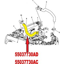 YD Silikon Jeep Cherokee Liberty Kj2 2.5-2.8 Crdi Turbo Hortumu 55037730AC