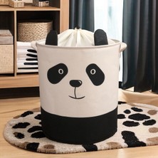 Prendi Home Panda Tasarımlı Bebek Çocuk Odası Ağzı Büzgülü Düzenleyici Saklama Kutusu Oyuncak Kirli Sepeti 37X40