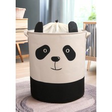 Prendi Home Panda Tasarımlı Bebek Çocuk Odası Ağzı Büzgülü Düzenleyici Saklama Kutusu Oyuncak Kirli Sepeti 37X40