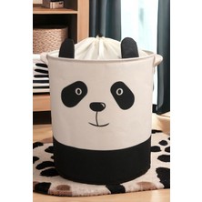 Prendi Home Panda Tasarımlı Bebek Çocuk Odası Ağzı Büzgülü Düzenleyici Saklama Kutusu Oyuncak Kirli Sepeti 37X40