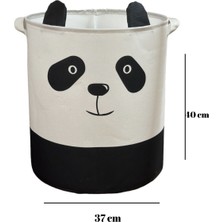 Prendi Home Panda Tasarımlı Bebek Çocuk Odası  Düzenleyici Saklama Kutusu Oyuncak Kirli Sepeti 37X40