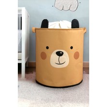 Prendi Home Bear Tasarımlı Ağzı Büzgülü Bebek Çocuk Odası Düzenleyici Saklama Kutusu Oyuncak Kirli Sepeti 37X40