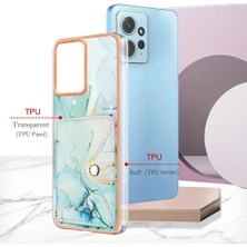 Mellow Shop Xiaomi Redmi Için Not 12 4g Mermer Ince Cüzdan Yumuşak Tpu Tampon Kartı (Yurt Dışından)