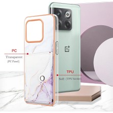 Mellow Shop Oneplus 10T 5g Kart Yuvaları Için Kılıf Ince Cüzdan Yumuşak Tpu Tampon Mermer (Yurt Dışından)