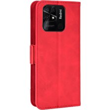 Mellow Shop Xiaomi Redmi 10C Için Kılıf Ayarlanabilir Ayrılabilir Kart Tutucu Manyetik Kapatma Deri Cüzdan Kapak (Yurt Dışından)