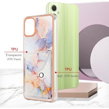 Mellow Shop Samsung Galaxy A05 Yumuşak Tpu Tampon Kart Yuvaları Için Kılıf Ince Cüzdan Mermer (Yurt Dışından)