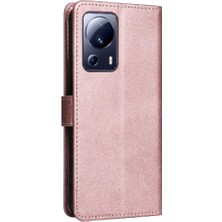 Mellow Shop Kart Yuvası Klasik Düz Renk Iş ile Xiaomi 13 Lite Için Flip Case (Yurt Dışından)