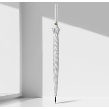 Elegant Choices 16 Kemik Şemsiye Deri Düz Sap (Yurt Dışından)