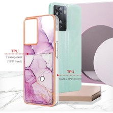 Mellow Shop Oppo A57 4g/5g Için Kılıf 2022 Yumuşak Tpu Tampon Ince Cüzdan Mermer Kart Yuvaları (Yurt Dışından)