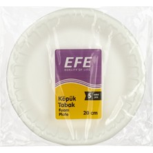 Efe Quality Of Life Köpük Tabak 5'li Paket 20 cm Yuvarlak Köpük Tabak Foam Plate