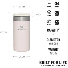 Stanley The Aerolight Transit Termos Bardak 0.35 Lt - (12 Oz) Rose Quartz Metallic