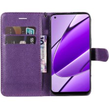 YH Market Realme 11 Için Flip Case 4g Klasik Düz Renk ile Yüksek Kaliteli Deri (Yurt Dışından)