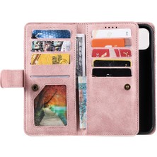 YH Market Iphone 13 Için Flip Case Kordon Kickstand Pu Deri 9 Kart Yuvaları Cüzdan (Yurt Dışından)