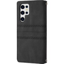 YH Market Samsung Galaxy S23 Ultra Darbeye Koruyucu Cüzdan Kılıf Için Flip Case (Yurt Dışından)