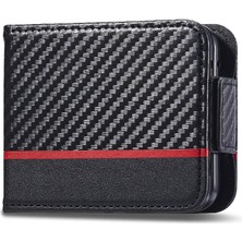YH Market Samsung Galaxy Z Flip6 5g Deri Folio Flip Case Tam Kart (Yurt Dışından)