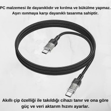 Polham Hc Ultra Hızlı 60W 1 Metre Type C To Type C Şarj Kablosu, Akım ve Voltaj Korumalı Kopmaz Kablo