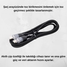 Polham Hc Ultra Hızlı 60W 1 Metre Type C To Type C Şarj Kablosu, Akım ve Voltaj Korumalı Kopmaz Kablo