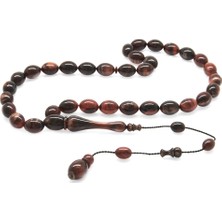 Gümüş Hediye Al Sistemli Arpa Kesim Sedefli Kırmızı-Siyah Colorful Katalin Tesbih