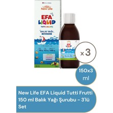 New Life Efa Liquid Tutti Frutti 150 Ml Balık Yağı Şurubu - 3'Lü Set