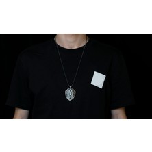 Emren Jewelry 925 Ayar Gümüş Taş Süslemeli Aslan Erkek Kolye