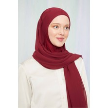 Melodi Scarf Kadın Tesettür Hijab Boneli Şifon Şal Bordo