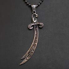 Emren Jewelry 925 Ayar Gümüş Taşlı Zülfikar Erkek Kolye