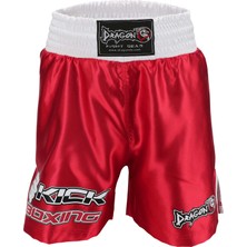 Dragon Do Dragondo KF1003 Kırmızı Kick Boks Şort ve Profesyonel Dişlik Kick Boxing Şort Seti