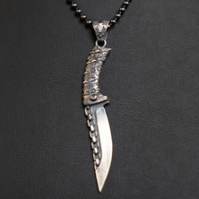 Emren Jewelry 925 Ayar Gümüş Avcı Bıçağı Erkek Kolye