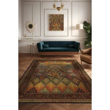 Homshtag Art Deko Vintage Afrikalı Temalı Renkli Halı Etnik Afrikalı Kadın Geometrik Desenli Halı