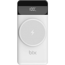 Bix PB102 Stand Özellikli Led Göstergeli 10000 mAh Kablosuz + 2 Portlu MagSafe Uyumlu Powerbank