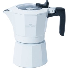 Tekno Trust Paslanmaz Çelik Kahve Potu Moka Pot 150 ml 2 Cup Beyaz 100-199 ml