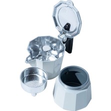 Tekno Trust Paslanmaz Çelik Kahve Potu Moka Pot 150 ml 2 Cup Beyaz 100-199 ml