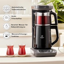 Tekno Trust 200 + ml Çaysever Robotea Pro 4 In 1 Konuşan Otomatik Çay Makinesi Su Isıtıcı ve Filtre Kahve Demle